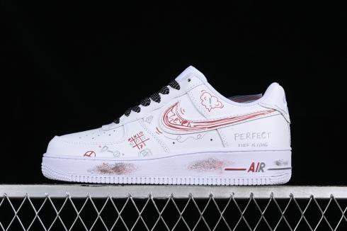 Nike Air Force 1 07 Low White Black Red AM0703-123