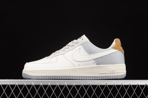 Nike Air Force 1 07 Low White Grey Brown Shoes CK5593-101