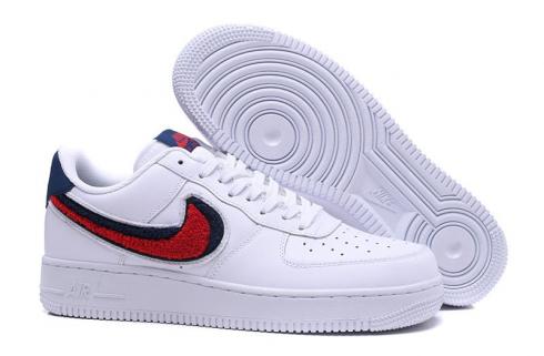 Nike Air Force 1'07 Lv8 Chenille Swoosh Blu Bianco Void University Rosso 823511-106