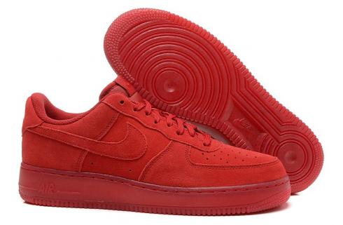 Nike Air Force 1'07 Lv8 Gym Red Crocodile Suede Leather 718152-601