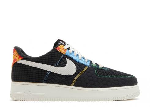 Nike Air Force 1 07 Lv8 Multimaterial University Sail Zwart Wit Rood DZ4855-001