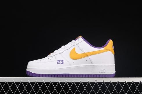 Nike Air Force 1 07 White Purple Yellow Shoes 315122-113