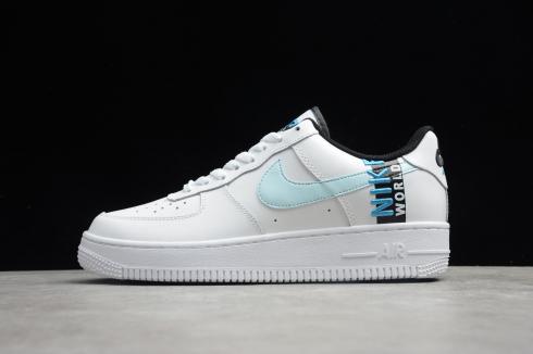 *<s>Buy </s>Nike Air Force 1'07 Worldwide White Glacier Blue Black CJ6924-100<s>,shoes,sneakers.</s>