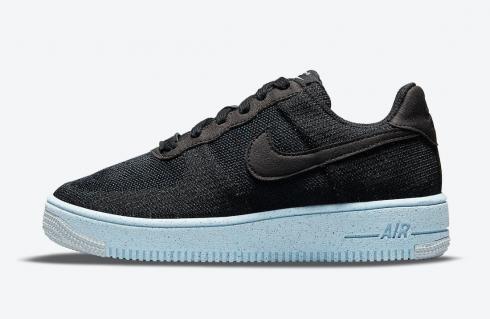 Nike Air Force 1 Crater Flyknit GS สีดำ Chambray Blue DH3375-001