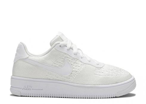 Nike Air Force 1 Flyknit 20 Gs Triple Bianche BV0063-100