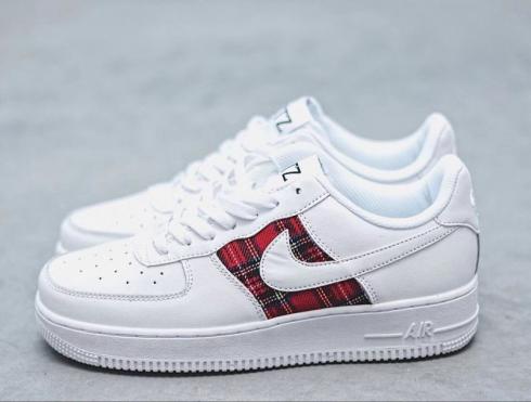 Nike Air Force 1 Low 07 Flanel White Red AH596728-035