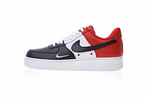 Nike Air Force 1 Low 07 LV8 Black Toe White Red Mens Shoes 823511-603 ,
