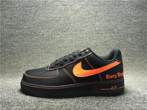 Nike Air Force 1 Low Black Orange Blaze Unisex Running Shoes 815711-991