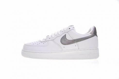 Nike Air Force 1 Low Casual Shoes Summit White Silver Metallic 314219-128