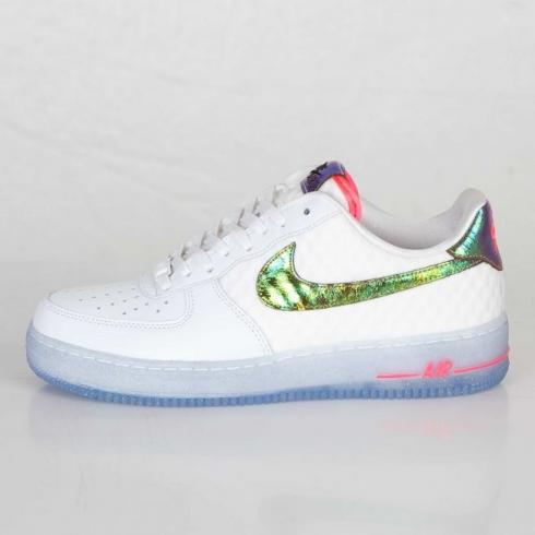 Nike Air Force 1 Low Comfort Prm QS Blanc Métallisé Or Réfléchissant 573974-100