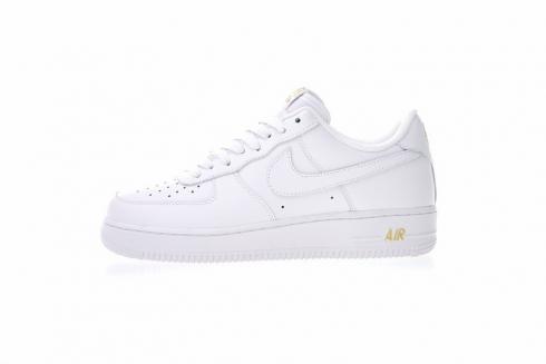 Nike Air Force 1 Low Crest Logo Branco Metálico Ouro AA4083-102