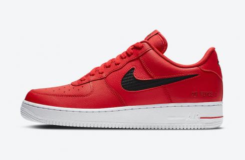Nike Air Force 1 Low Cut Out Swoosh Rojo Negro Zapatos CZ7377-600