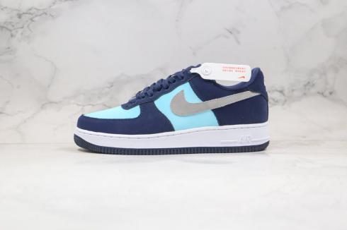 Sepatu Lari Nike Air Force 1 Low Dark Blue Teal Grey 311368-301