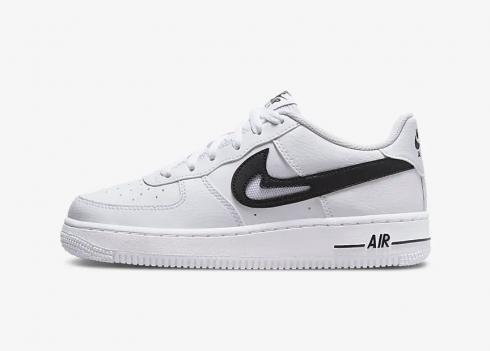 Nike Air Force 1 Low GS Cut Out Swoosh Weiß Schwarz DR7889-100