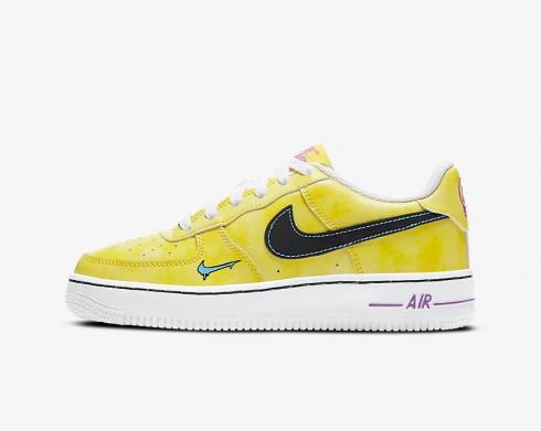 Nike Air Force 1 Low GS Peace Love and Basketball Speed Amarelo Preto Laser Azul DC7299-700