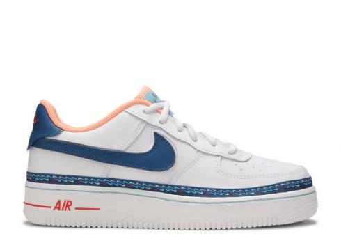 Nike Air Force 1 Low Gs Swoosh Chain Xanh Cam Trắng CK9708-100
