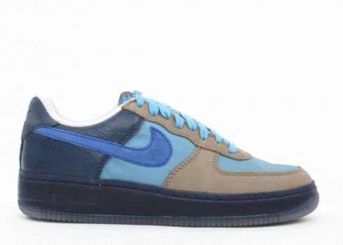 Nike Air Force 1 Low Io Premium Stash Blu Harbour Royal Grigio Sport Soft 313213-441