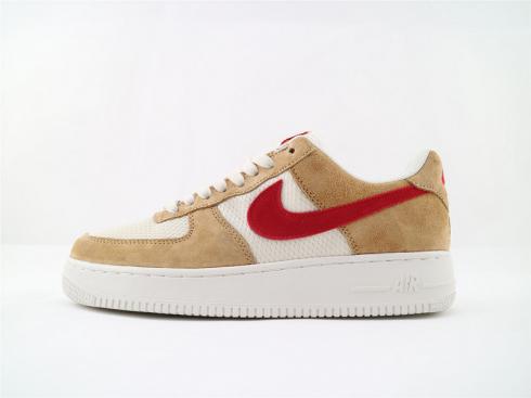 Nike Air Force 1 Low Jersey Gold Sport Rouge-Blanc Chaussures de course 488298-701