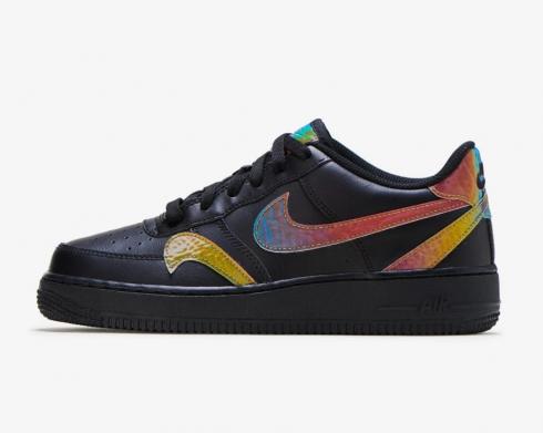 Nike Air Force 1 低筒錯位 Swooshes 黑色多鞋 CZ5890-001