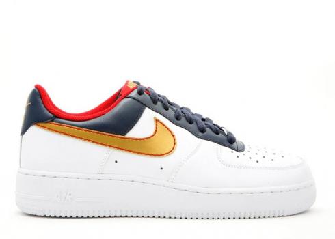 Nike Air Force 1 Low Navy Blanc Midnight Gold Metallic 317295-171