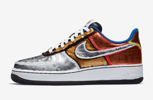 Nike Air Force 1 Low Olympic Black Metallic Silver Chile Red DA1345-014