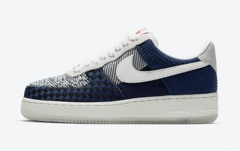 Nike Air Force 1 Low Sashiko Navy Blue White Metallic Gold DD5401-492