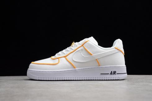 Nike Air Force 1 Low รองเท้าผ้าใบ Upstep รองเท้าสีเหลืองสีขาว JJ3031-878