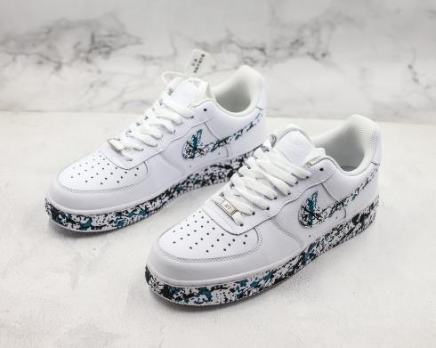 Nike Air Force 1 Low Summit White Black Blue Shoes 315115-110 - Air ...