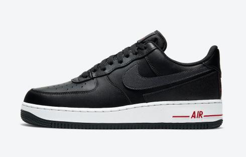 Nike Air Force 1 Low Technical Stitch Black Red White Shoes DD7113-001