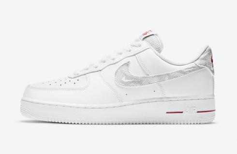 Nike Air Force 1 Low Topography Pack Biały Czarny Czerwony DH3941-100