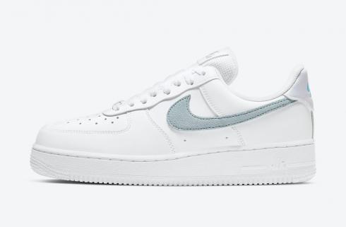 Nike Air Force 1 Low White Blue Metallic Silver Shoes DH4970-100