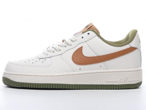 รองเท้า Nike Air Force 1 Low สีขาว สีเขียว สีน้ำตาล CT7875-994