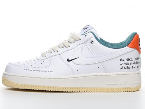 Nike Air Force 1 Low White Green Orange Shoes CM0970-111