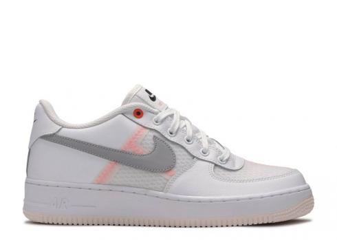 Nike Air Force 1 Lv8 Gs White Hyper Crimson Atmosphere Noir Grey Off AV0743-100