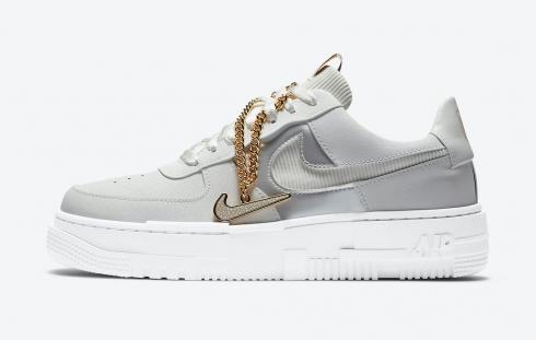 Nike Air Force 1 Pixel Summit White Gold Chain Dark Beetroot DC1160-100