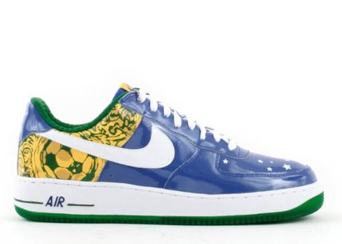 Nike Air Force 1 Premium Ronaldinho Maize Royal Pine Green Varsity White 313983-411