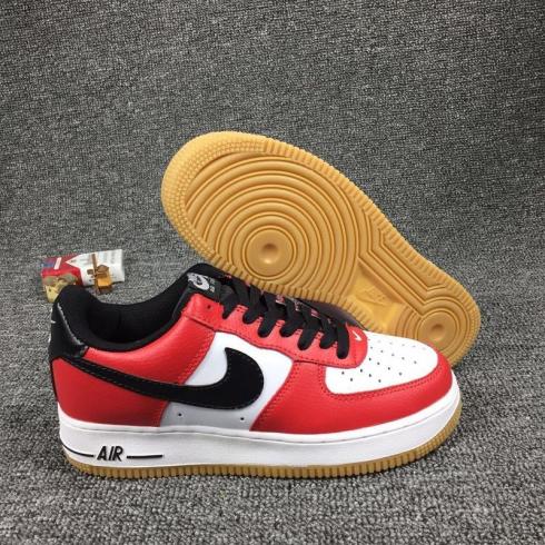 męskie buty do biegania Nike Air Force 1 czerwone czarne gumowe białe 820266-600