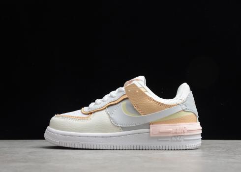 Nike Air Force 1 Shadow SE White Yellow Pink Light Brown AQ4211-103 за деца