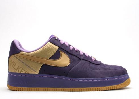 Nike Air Force 1 Supreme 07 Wilkes Original Six Purple Quasar Orchid Gold Metallic 315088-571