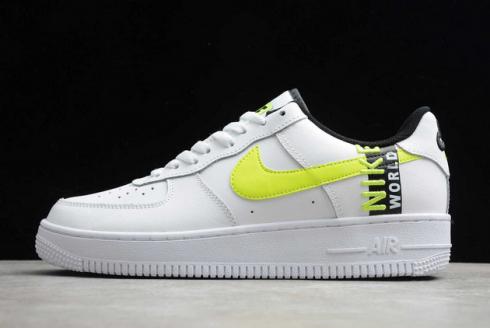 Nike Air Force 1 '07 Worldwide Pack Shoes - Size 7 - 100 White / Blue Fury-Black