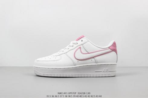 Женские кроссовки Nike Air Force AF1 Low Upstep белые розовые 314218-130