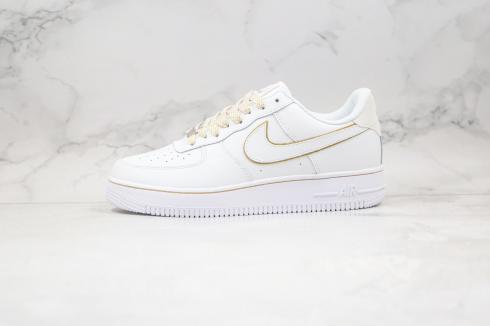 Nike Air Froce 1 Upstep White Outlined Metallic Gold Sko AH0287-213