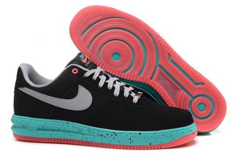Nike Lunar Force 1 lage schoenen zwart blauwgroen roze 654256-004