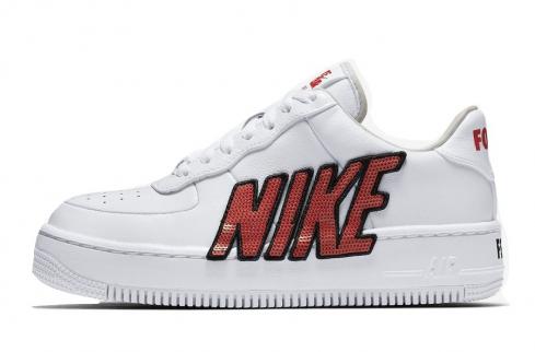 Nike Womens Air Force 1 Low Upstep Force Is Female White Black Habanero Red 898421-101