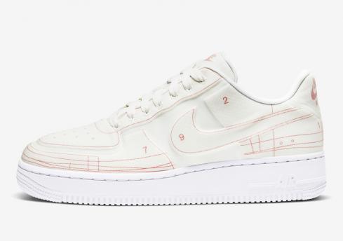 Nike Dames Air Force 1'07 Low LX Summit Wit Universiteit Rood CI3445-100