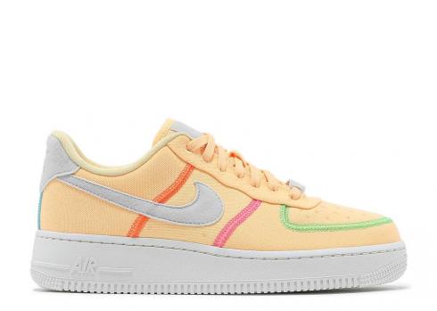Nike para mujer Air Force 1 07 Low Lx Stitched Canvas Melon Tint Pink Photon Poison Dust Green Blast CK6572-800