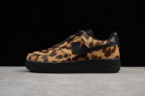 Nike Mujer Air Force 1 07 Lx Animal Faux Print Zapatos negros 898889-001