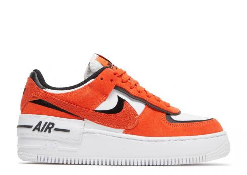 Nike Womens Air Force 1 Shadow Cracked Leather Rush Orange Ice Black White Guava DQ8586-800