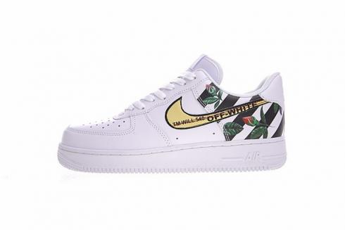 Off White x Nike Air Force 1 Low Rose Flower Blanco Negro