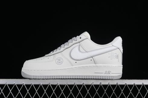 Stussy x Nike Air Force 1 07 Low LV Off White Lysegrå CZ9183-002